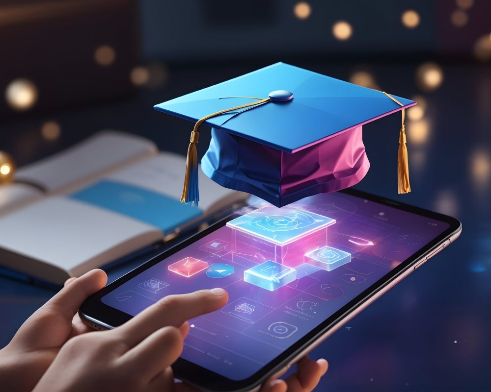 graduation-cap-meets-cutting-edge-tech-this-captivating-stock-image-symbolizing-blend-trad